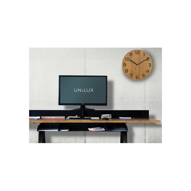 Wandklok Unilux Palma bamboe zwart