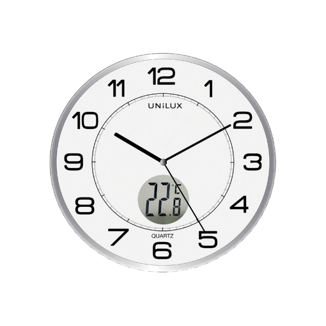 Wandklok Unilux Tempus Ø 30.5cm lichtgrijs/wit