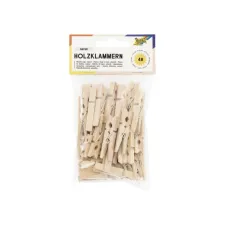 Wasknijper Folia 48 stuks drie formaten hout