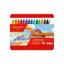 Waskrijt Caran d'Ache neocolor-I 15 stuks assorti