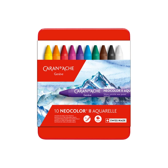 Waskrijt Caran d'Ache neocolor-II 10 stuks assorti