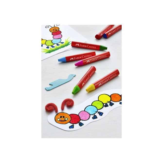 Waskrijt Faber-Castell driehoekig assorti set à 12 stuks