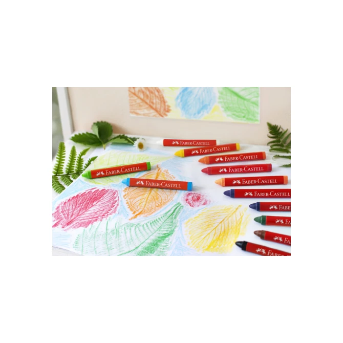 Waskrijt Faber-Castell driehoekig assorti set à 12 stuks