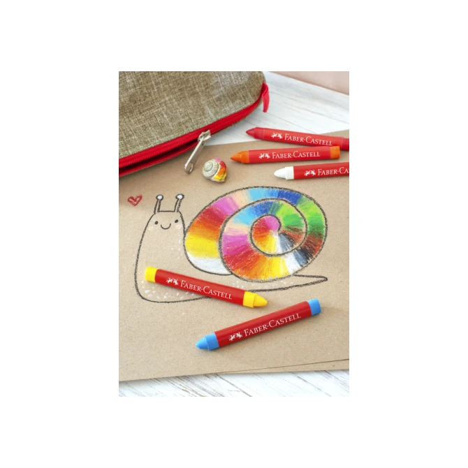 Waskrijt Faber-Castell driehoekig assorti set à 12 stuks