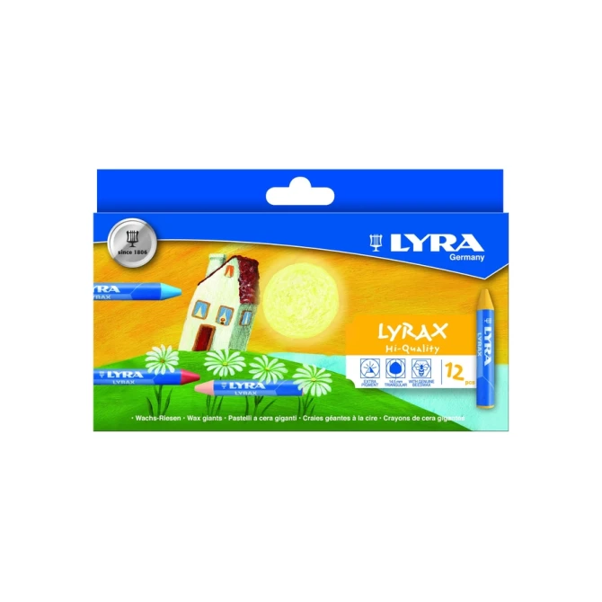 Waskrijt LYRA Lyrax Wax Giants set à 12 kleuren