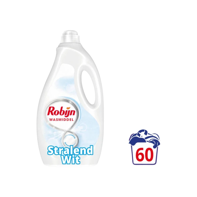 Wasmiddel Robijn vloeibaar 3L stralend wit 60 scoops