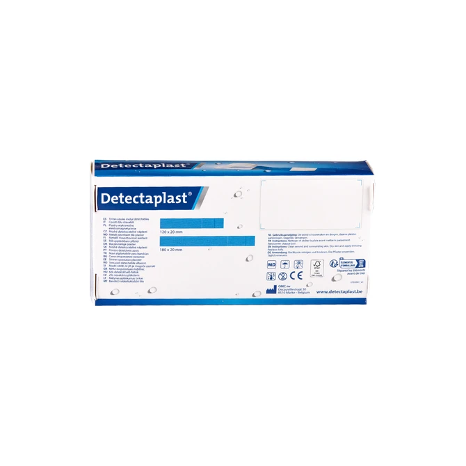 Waterafstotende blauwe pleister Detectaplast 180x20mm 100 stuks