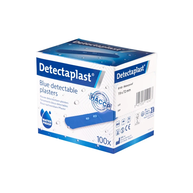 Waterafstotende blauwe pleister Detectaplast 19x72mm 100 stuks