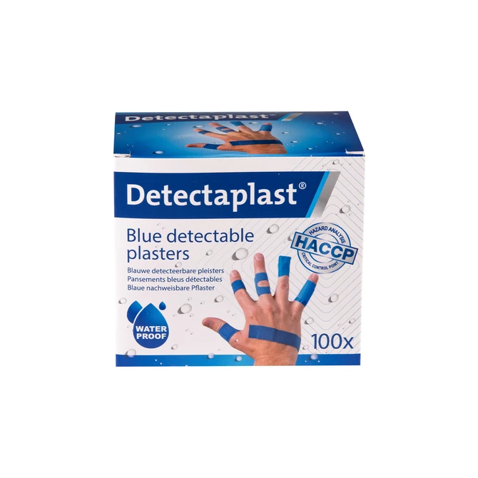 Waterafstotende blauwe pleister Detectaplast assorti 100 stuks