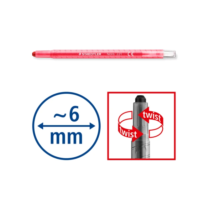 Waxpotlood Staedtler Noris twister set à 12 kleuren