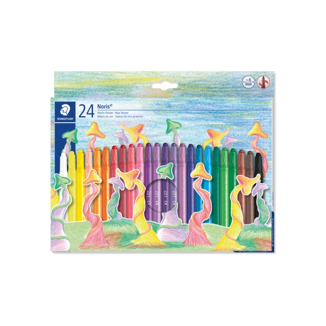 Waxpotlood Staedtler Norix twister set à 24 kleuren