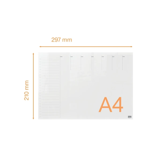 Weekplanner Nobo transparant acryl A4