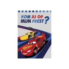 Wenskaart Hallmark uitnodiging Cars pak à 5 stuks