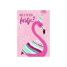 Wenskaart Hallmark uitnodiging flamingo pak à 5 stuks