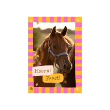 Wenskaart Hallmark uitnodiging paarden pak à 6 stuks