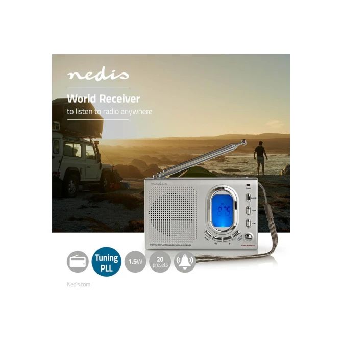 Wereldradio Nedis met wekker RDWR1000GY