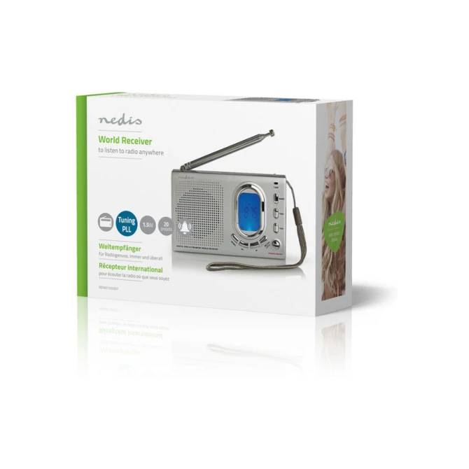 Wereldradio Nedis met wekker RDWR1000GY