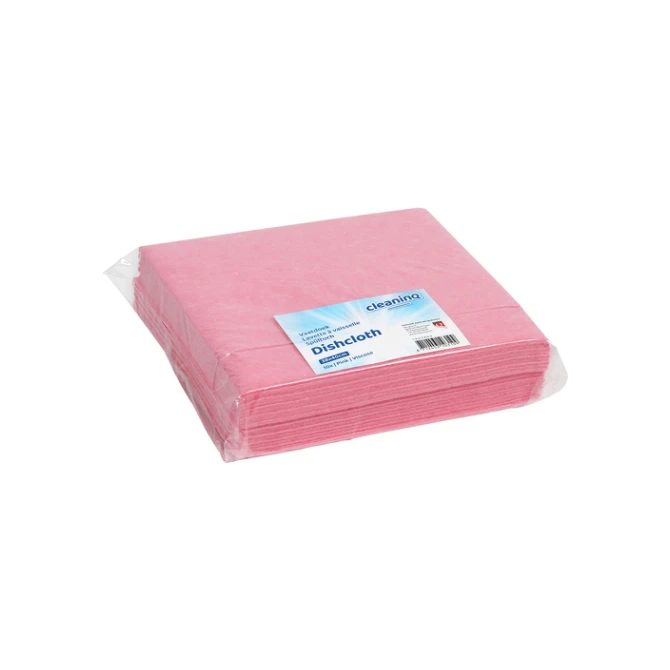 Werkdoek Cleaninq viscose 38x40cm roze 10 stuks