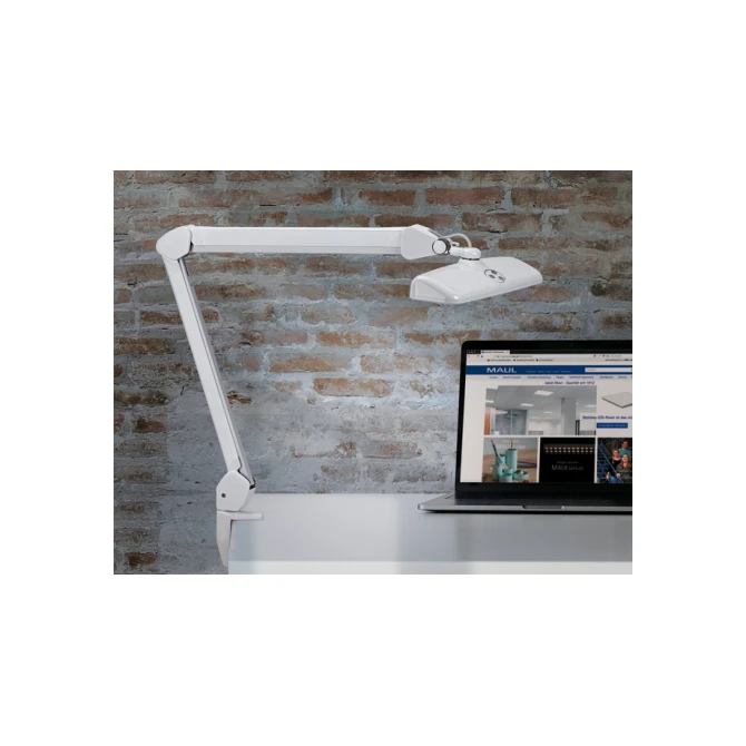 Werkpleklamp MAUL Intro LED tafelklem dimbaar wit