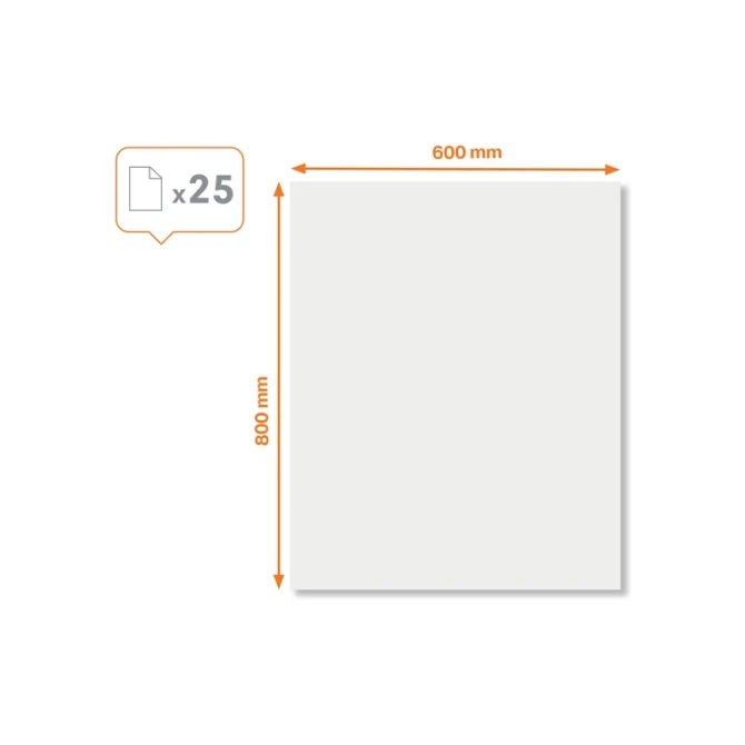 Whiteboard instant Nobo droog uitwisbare vellen wit 600x800mm