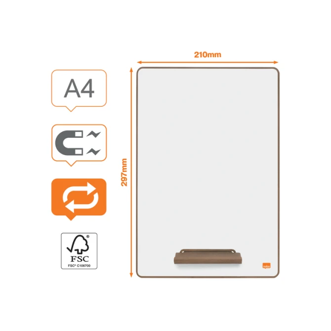 Whiteboard Nobo A4 mini 4 stuks