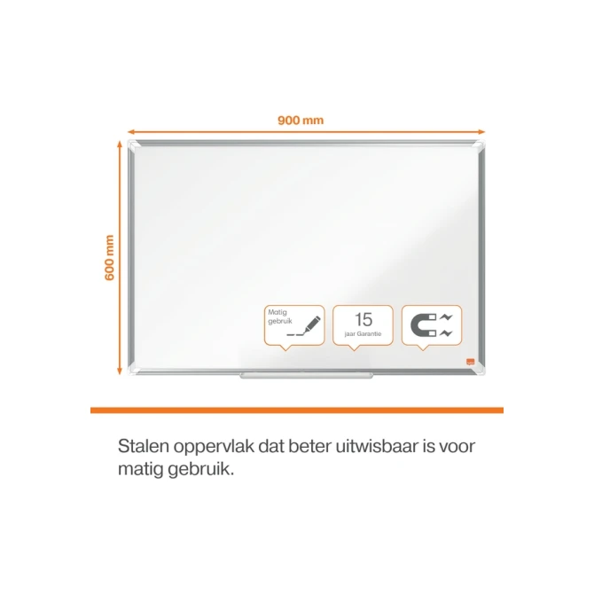 Whiteboard Nobo Premium Plus 60x90cm staal