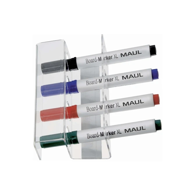 Whiteboard stifthouder MAUL universeel acryl magnetisch voor 4 stiften