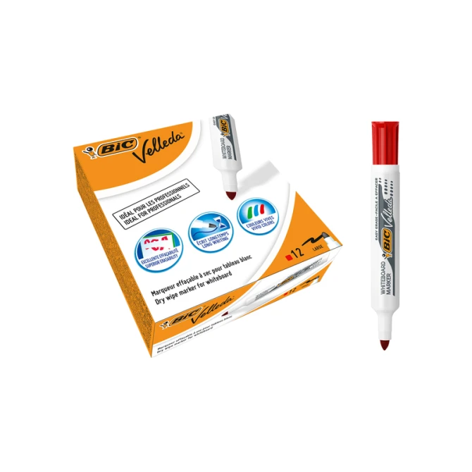 Whiteboardmarker Bic Velleda 1711 rond large rood