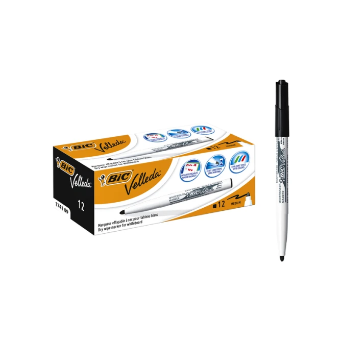 Whiteboardmarker Bic Velleda 1741 rond medium zwart