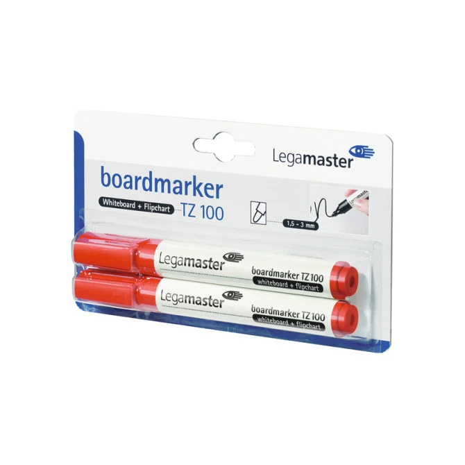 Whiteboardmarker Legamaster TZ 100 rond 1.5-3mm rood blister à 2 stuks