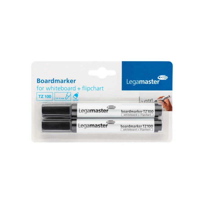 Whiteboardmarker Legamaster TZ 100 rond 1.5-3mm zwart blister à 2 stuks