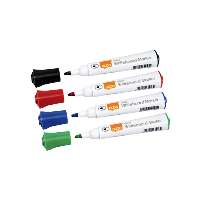 Whiteboardmarker Nobo Glide rond assorti 2mm 10st