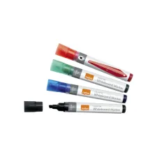 Whiteboardmarker Nobo Liquid ink schuin assorti 4mm 4st