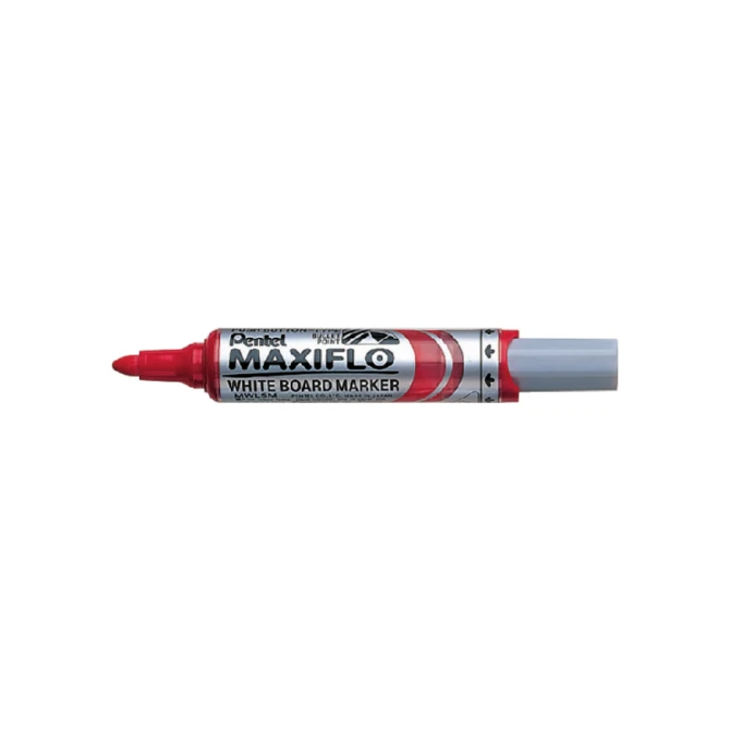 Whiteboardmarker Pentel MWL5M Maxiflo rond 3mm rood