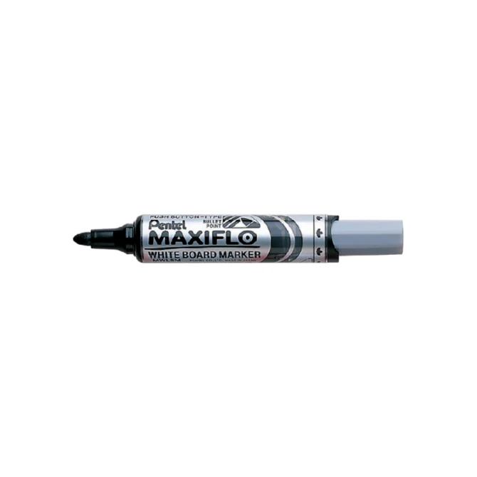 Whiteboardmarker Pentel MWL5M Maxiflo rond 3mm zwart