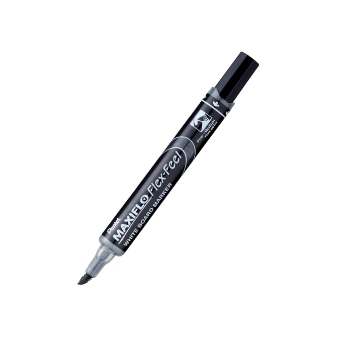 Whiteboardmarker Pentel MWL5SBF Maxiflo rond 1.5-4.5mm zwart
