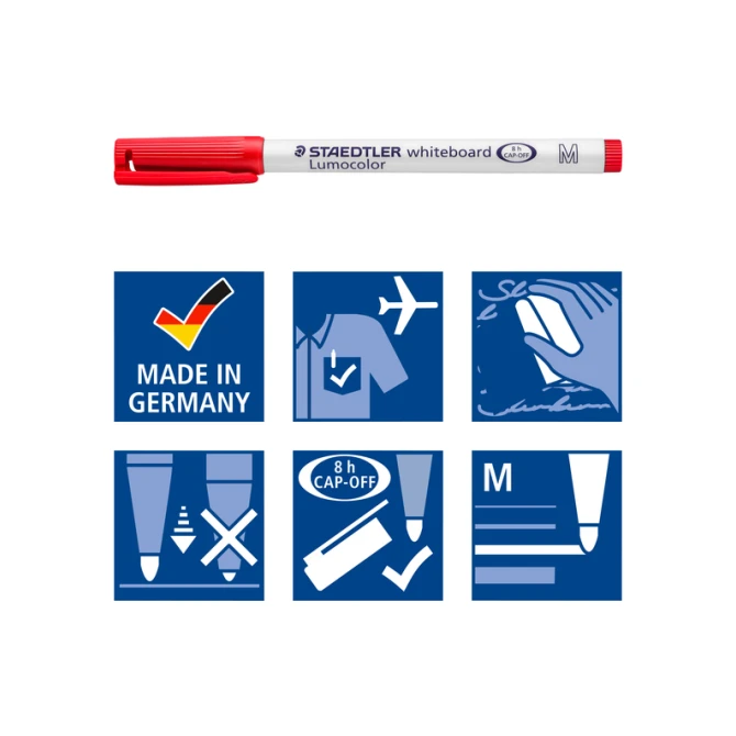 Whiteboardmarker Staedtler 301 rond assorti 1mm 4stuks