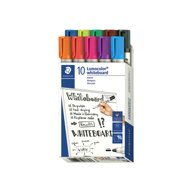 Whiteboardmarker Staedtler Lumocolor 351 set à 10 stuks assorti