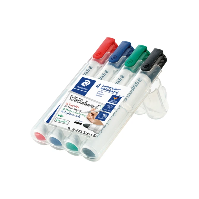Whiteboardmarker Staedtler Lumocolor 351 set à 4 stuks standaard assorti