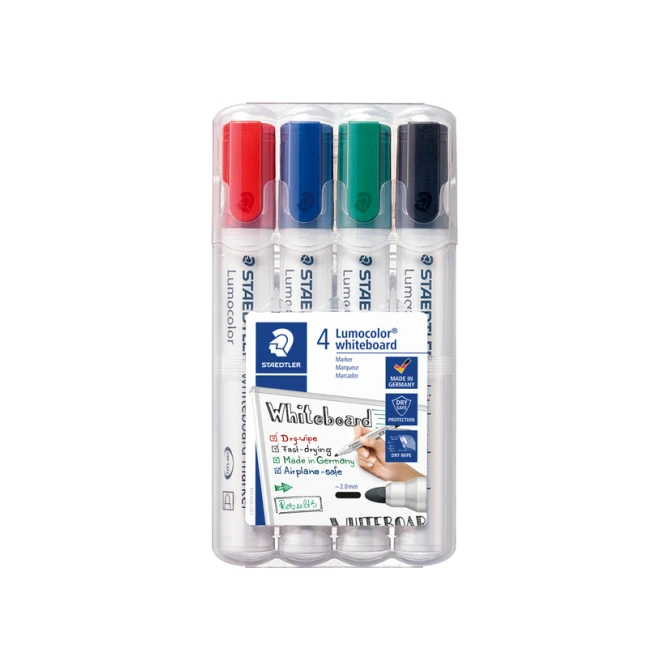Whiteboardmarker Staedtler Lumocolor 351 set à 4 stuks standaard assorti