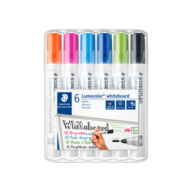 Whiteboardmarker Staedtler Lumocolor 351 set à 6 stuks fun assorti