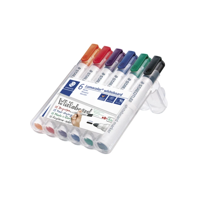 Whiteboardmarker Staedtler Lumocolor 351 set à 6 stuks standaard assorti
