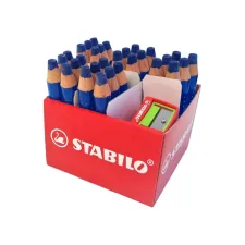 Whiteboardpotlood STABILO MARKdry incl 2 slijpers blauw classpack 30st