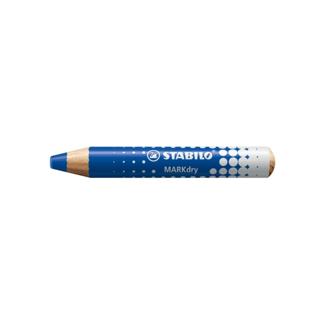 Whiteboardpotlood STABILO MARKdry incl 2 slijpers blauw classpack 30st