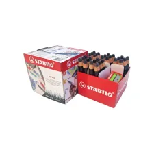 Whiteboardpotlood STABILO MARKdry incl 2 slijpers zwart classpack 30st