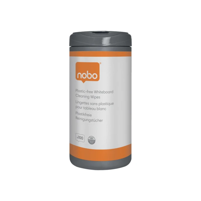 Whiteboardreinigingsdoekjes Nobo plasticvrij 100 stuks