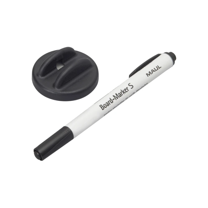Whiteboardwisser MAUL met whitebordstift zwart magnetisch