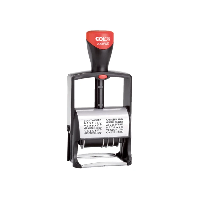 Woord-datumstempel Colop Heavy Duty 2000/WD Classic Line 12 teksten