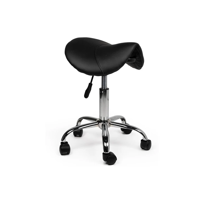 Zadelkruk Office laag harde wielen zw