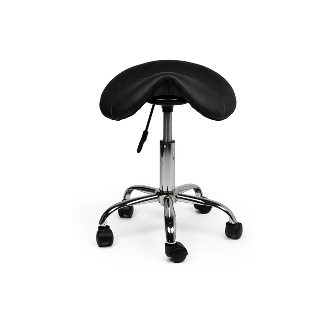 Zadelkruk Office laag harde wielen zw